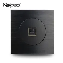 Wallpad L6 черный сатин Металл CAT6 ПК данных Ethernet компьютерная настенная розетка RJ45 проводка розетка матовый алюминий, 86*86 мм