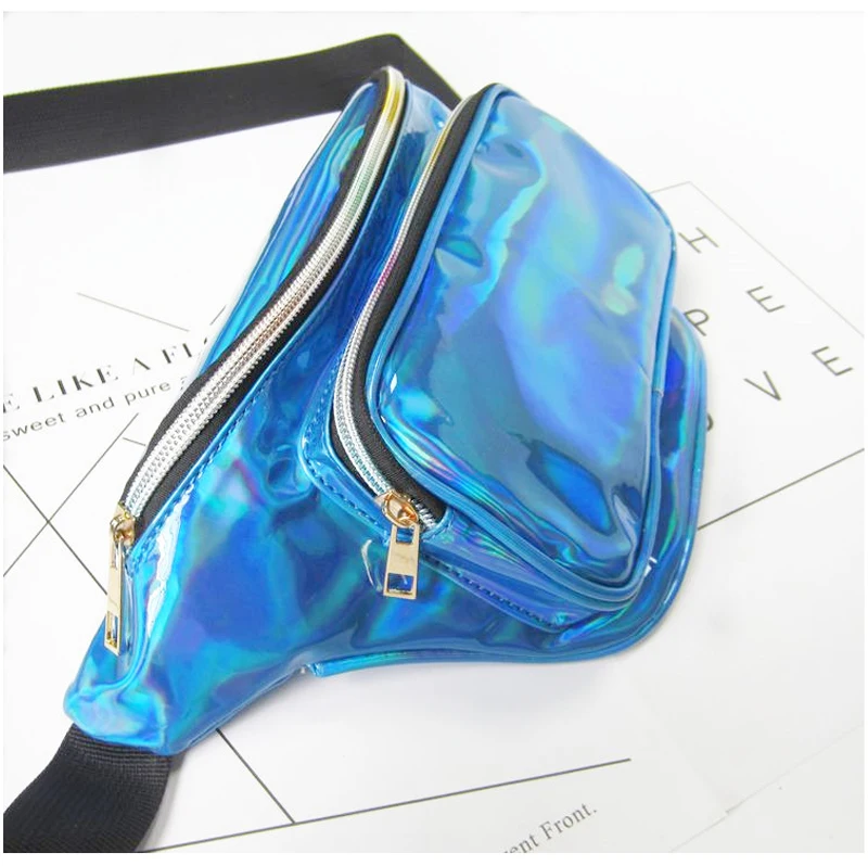 Holograma Для женщин Для мужчин сумка-пояс серебро/золото лазерной мини-сумка кожа Мода голографическая мешок мобильного телефона