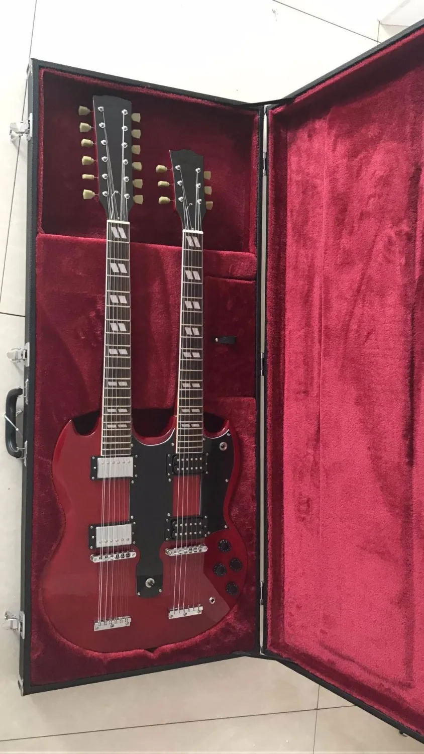 Free Hardcase Cheap Guitar New Arrival G1275 Double Neck Electric