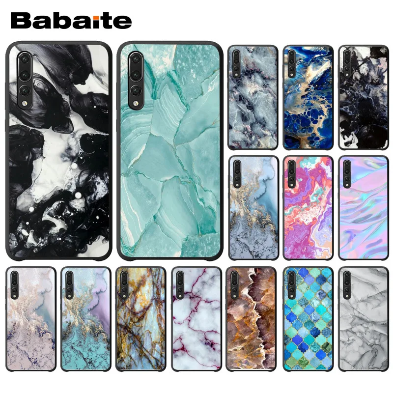 

Babaite Watercolor Marble tiles stone Phone Case For huawei p20 pro p20lite p9lite nova 3i honor 8x mate20 proe Mobile Cover