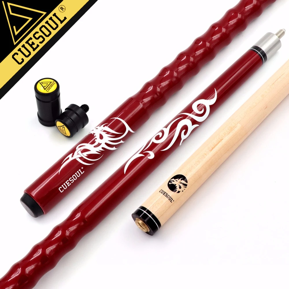 

CUESOUL Very Nice Grip 58" 19oz Maple Pool Cue Stick with 13mm Cue tips+Cue Jointed Protector/Cue Shaft Protector