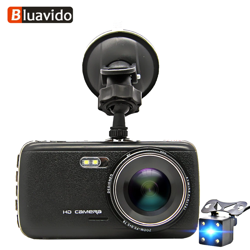 

Bluavido 4 Inch Full HD 1296P Car DVR Camera WDR Night Vision ADAS Dash Cam 170 degree Angle Dual Lens Video Recorder Blackbox