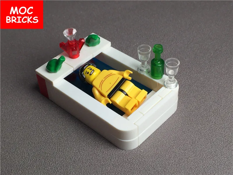 Набор кубики MOC DIY ванная комната бутылка для воды чашка фигура развивающие