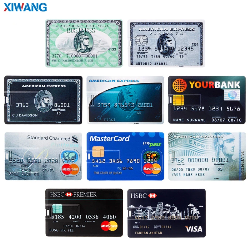 

XIWANG High Speed USB Flash Drive 64GB pendrive credit cards 4GB 8GB 16GB 32GB 128GB Pen drive Real capacity Bank card for gift