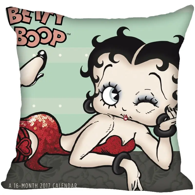 Аниме Betty Boop Прямоугольная подушка размер 35x35 см 40x40 см(одна сторона) принт на заказ молния полиэстер хлопок наволочка - Цвет: Pillowcase