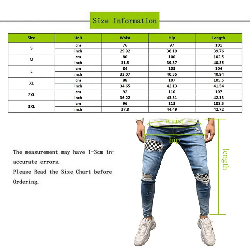 SHUJIN 2019 мужские рваные джинсы Рваные рваные стрейчевый облегающий хип-хоп джинсы с дырками для мужчин повседневные штаны с дырками