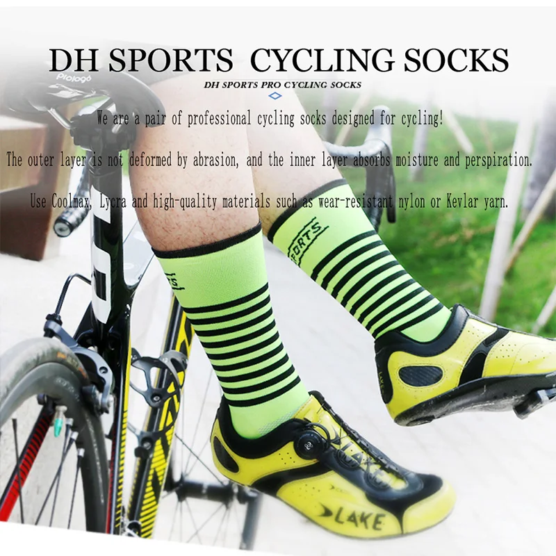DH SPORTS Professional New Cycling socks funky thermal socks Knee High