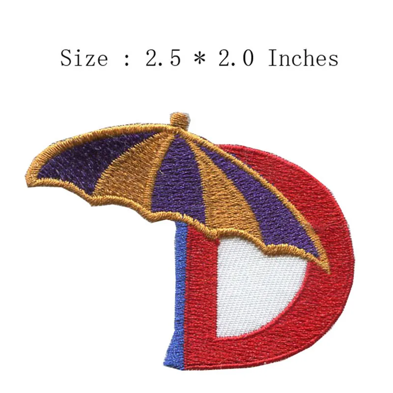 Beach umbrella 2.5"wide DIY new fonts embroidery patch for Monogram