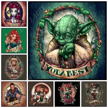

Full Square / Round Diamond Painting Yoda Master Diamond Embroidery Crystal Mosaic Pattern Beaded Cross Stitch Crafts Home Decor
