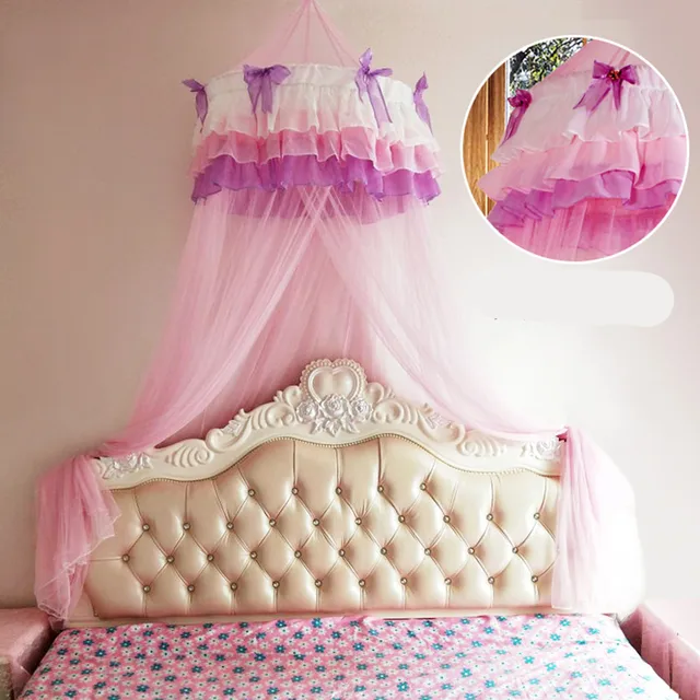 Baby Children Elegant Lace Bed Dome Elegent House Netting Baby Children Elegant Lace Bed Dome Elegent House Netting Canopy Circular Pink Malla De Round Bedding Mosquito Net In From Home