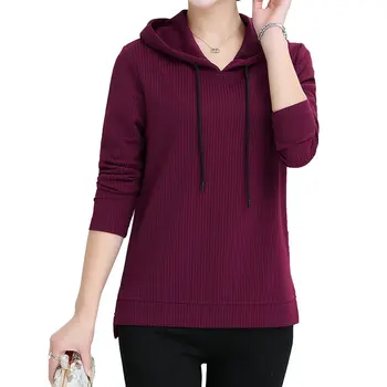 

Woman Hooded Sweatshirt Autumn Spring Clothes Female Casual Hoodies Fit Tops Women Plain Colour Purple Green Black Sweatshirts