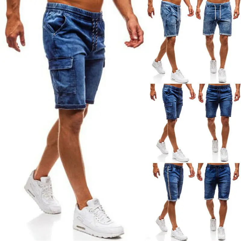 mens stretchy jean shorts