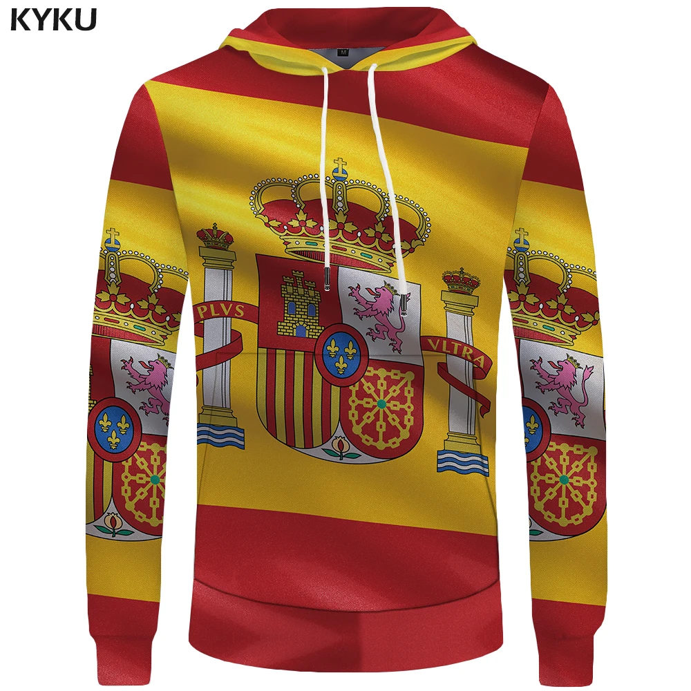 

KYKU Brand Spain Hoodie Flag Sweatshirts Mens Sexy Clothes Fashion Funny Hoodies Men Hip Hop Clothing Winter Casual Wear New