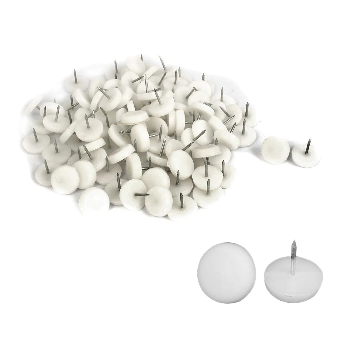 

100pcs Furniture Chair Table Feet Protector Fittings Glides Nails White