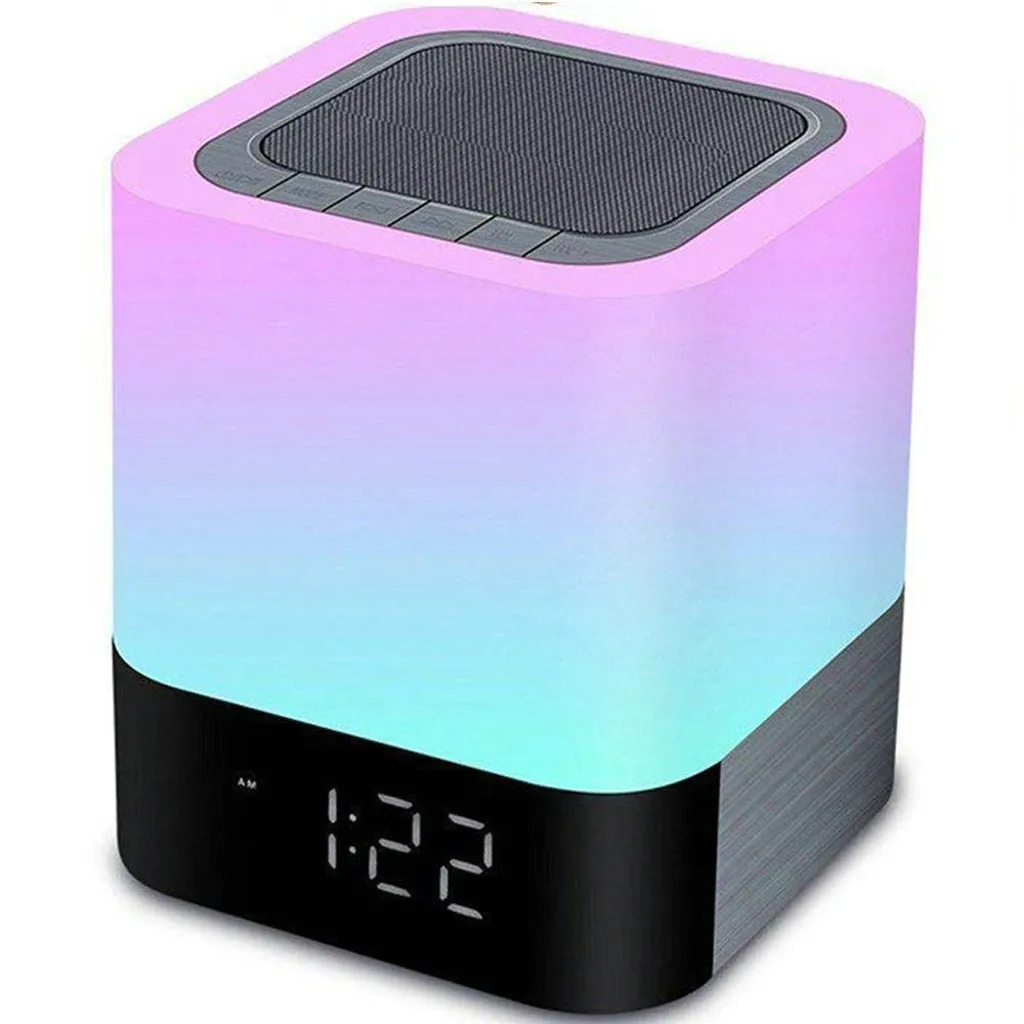 

bluetooth speaker portable 2019 LED Bluetooth Speaker Night Light Wireless Lamp Smart Music Pluggable Card#G4