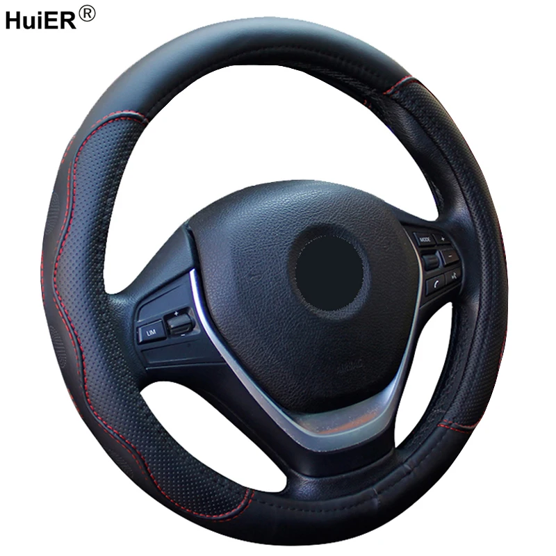 

HuiER Car Steering Wheel Cover Artificial Leather For Kia K2 Kia Rio 2011 2012 2013 Hyundai Toyota Honda Lada Car Accessories