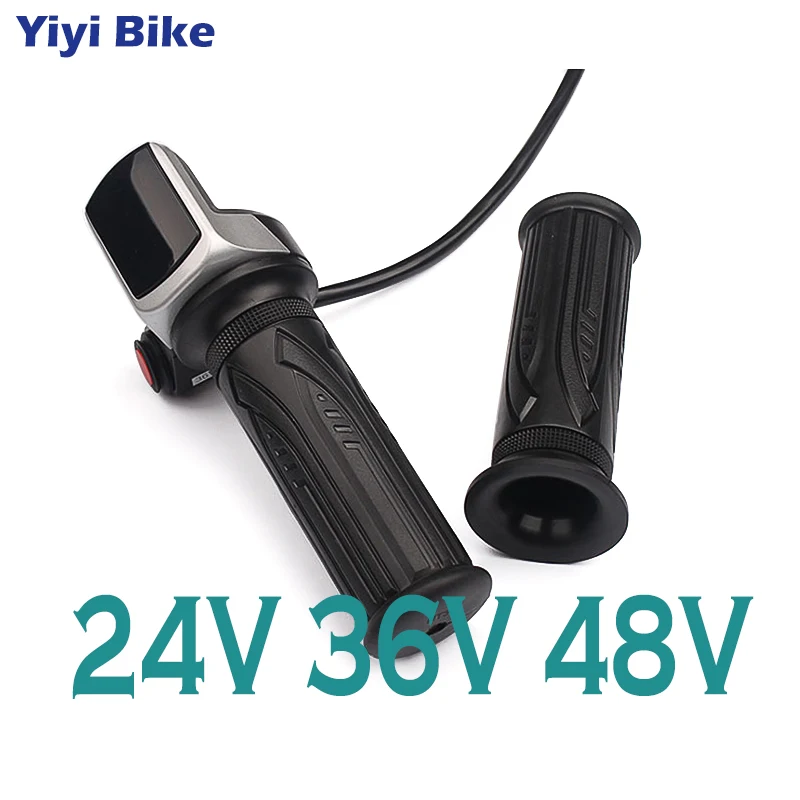 

LCD Display Twist Throttle 24V 36V 48V Electric Scooter Bike Speed Control With Button Switch Battery Display Indicator Throttle