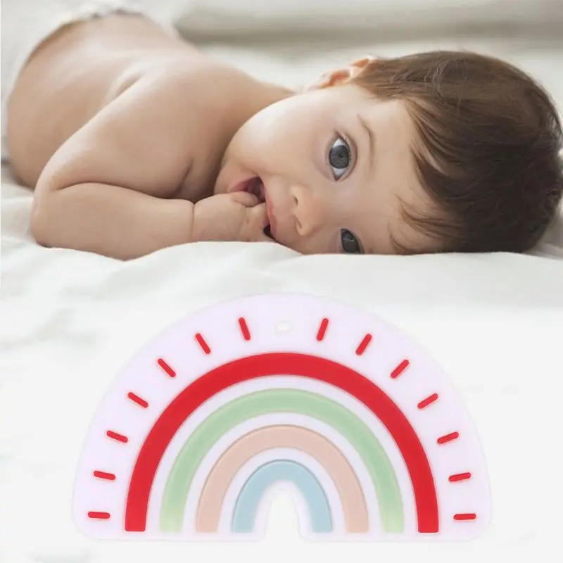 New Silicone Rainbow Tooth Gel Baby Teether Infant Newborn Chews Pacifier Chain Early Learning Toys New Silicone Rainbow Tooth Gel Baby Teether Infant Newborn Chews Pacifier Chain Early Learning Toys
