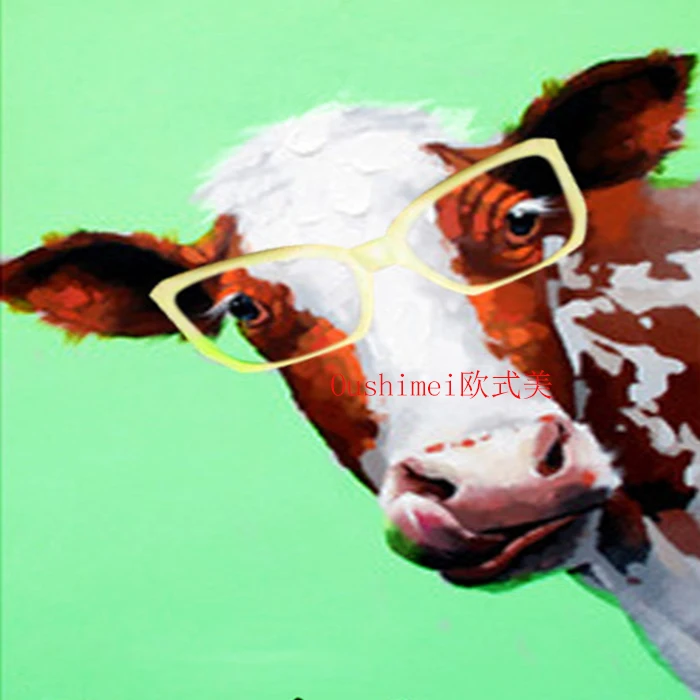 Wall Pictures Hand Painted Animals Abstract Pictures On Canvas Cow For Living Room Decor Art Paintings Hand Picture