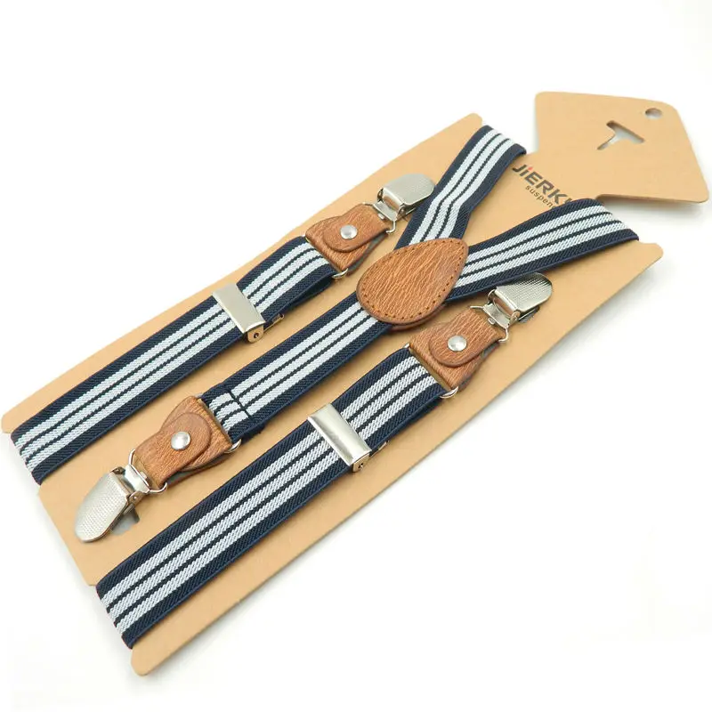 Детские подтяжки для мальчиков подтяжки для девочек Leather3Clips и подтяжками для детей модные Suspensorio Эластичный ремешок размеры 2,5*65 см - изображение