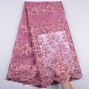 

High Class Fashion African Tulle Lace With Stones Embroidery Mesh Lace Fabric For Party Dress African Lace Fabric A1289