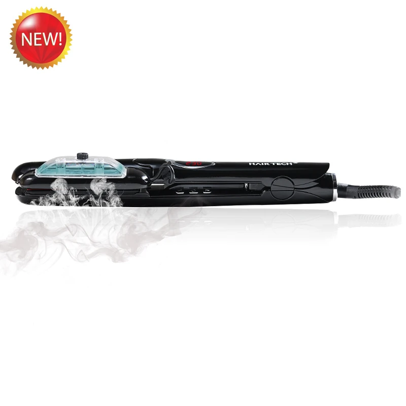 

HTG steam Function hair iron Hair straightener iron Flat Hair Straightening Tourmaline Ceramic Vapor +LCD/Water tank HT098S