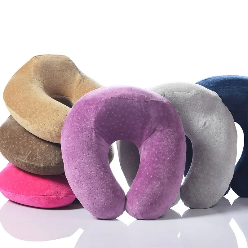 U Shape Travel Pillow for Airplane Memory Foam Neck Massager Pillow