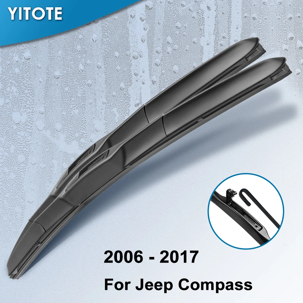 Гибридные щетки стеклоочистителя YITOTE для Jeep Compass подходят крючков 2006 2007 2008 2009 2010