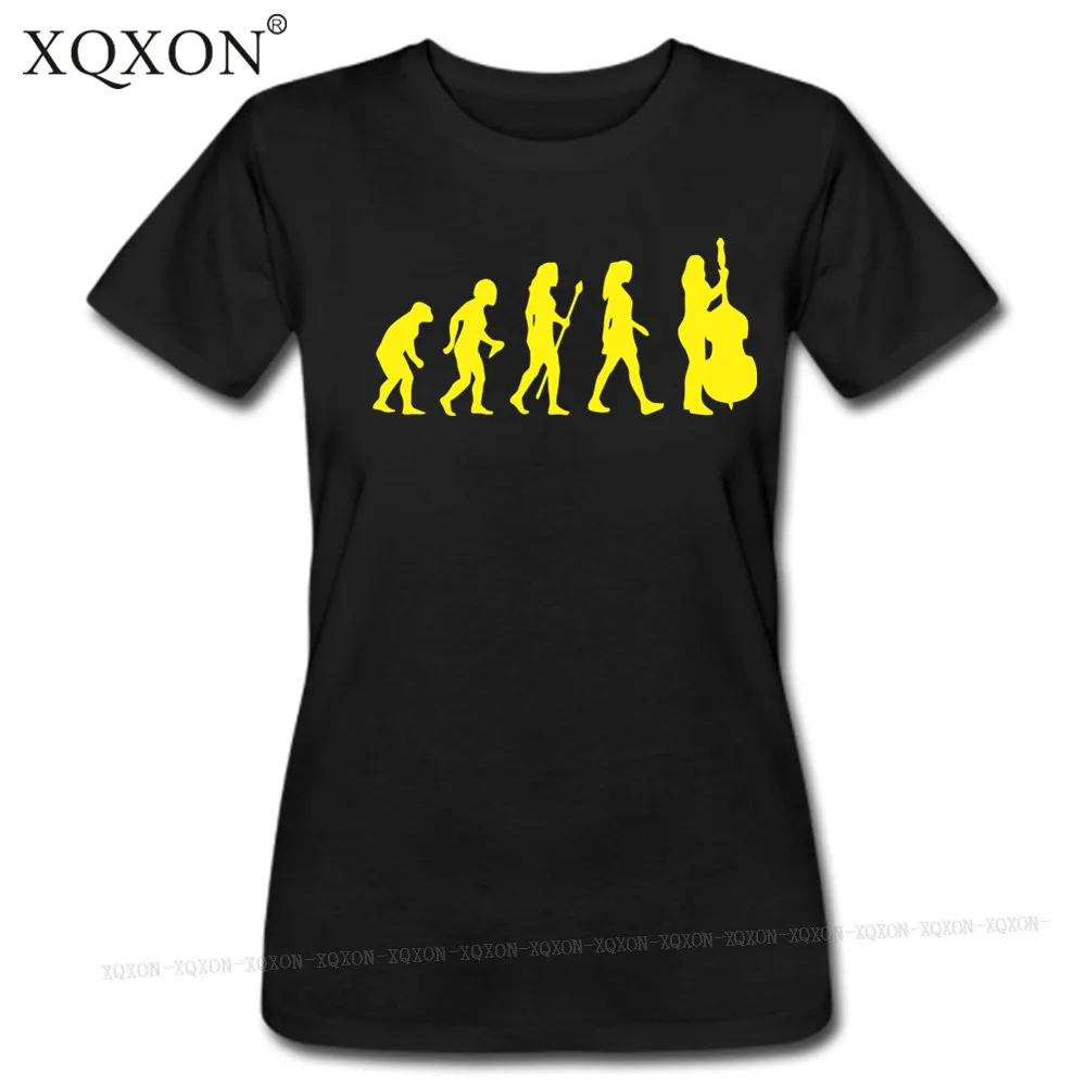 XQXON женская футболка с двойным басом Evolution летняя новая хлопковая коротким