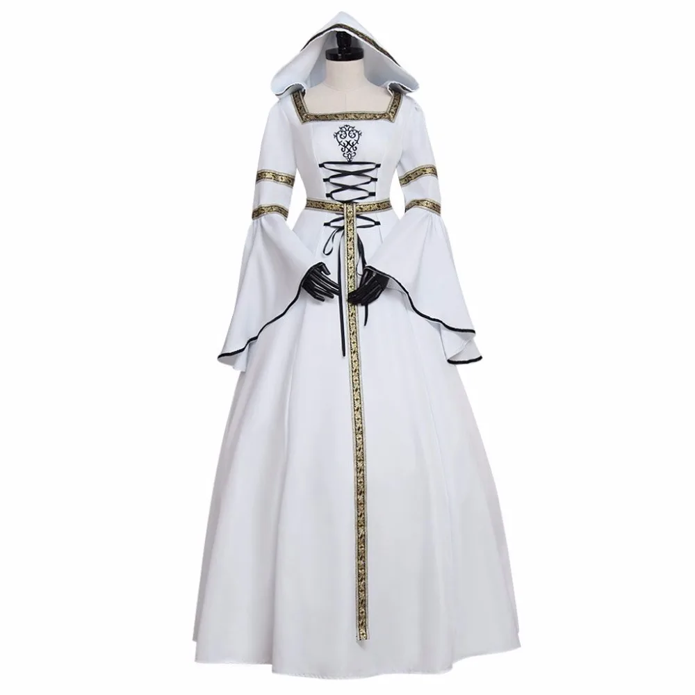 Abito bianco per adulti su misura abito medievale da sposa abito stile  vittoriano con abito da vampiro con cappuccio|dress victorian|dress  medievalmedieval wedding - AliExpress