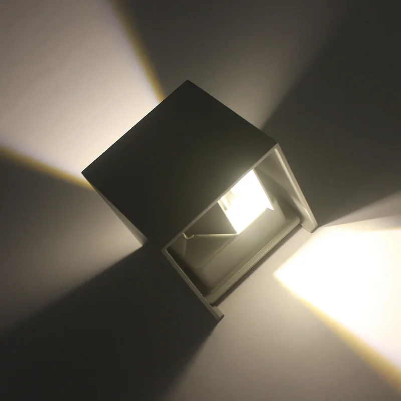 Регулируемый IP65 Водонепроницаемый Крытый и Открытый Куб светодиодный настенный светильник Гостиная Спальня алюминиевый вверх и вниз светодиодный сад крыльцо свет