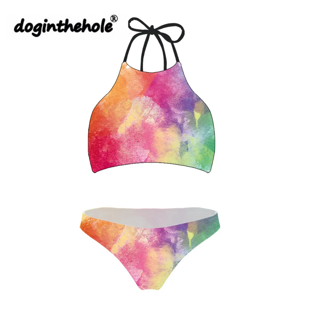 

Doginthehole Printed Swimsuit Sexy Bikini Set Bikinis 2019 Mujer Swimwear Women Low Waist Swimsuit Biquin Costume Da Bagno Donna