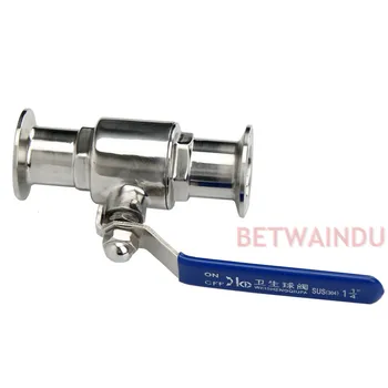 

304 Stainless Steel Sanitary Ball Valve 1-1/4" 32MM Tri Clamp Ferrule Type Food Grade Free Shippping