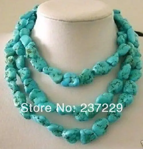 

DD Wholesale price FREE SHIPPING 48" Noble One Large Strand Turquoise Necklace