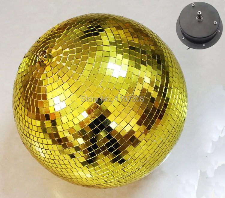 D25cm diameter Gold glass rotating mirror ball 10" disco DJ party