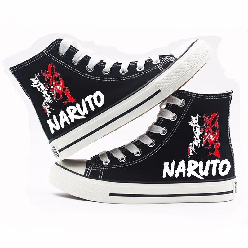 

New Anime NARUTO Uzumaki Uchiha Sasuke Cosplay Shoes Men Canvas High Top Shoes Casual Unisex Lace-up Boots Sneaker Shoe
