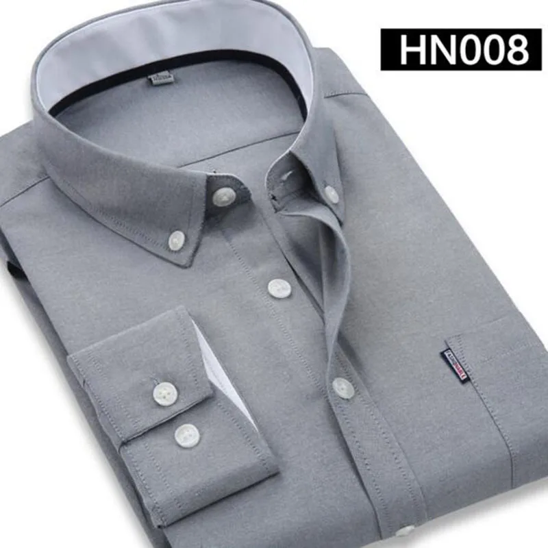 Весна-осень хит продаж мужские однотонные рубашки с длинным рукавом Camisa