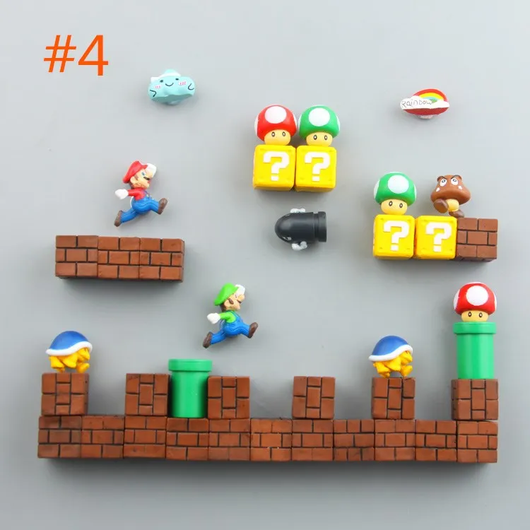 DEDUO домашний декор 1 комплект мини 3D сделай сам Супер Марио магнит на холодильник игрушки Марио магнитные наклейки игрушки Марио вопрос магниты