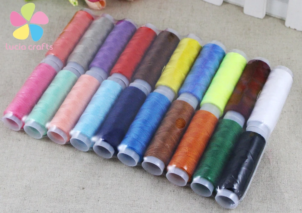 Смешанные 20 цветов швейные нитки, прочное и прочное шитье для ручных машин, 20 рулонов/партия, около 150 лет/рулон W0204