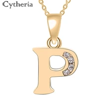 classic crystal rhinestone inlaid letter pendant necklace golden 26 A-Z english letters name initial necklace for women men classic crystal rhinestone inlaid letter pendant necklace golden 26 A-Z english letters name initial necklace for women men