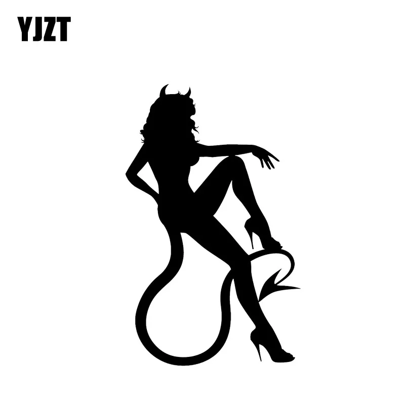 YJZT 8 1*12 9 см Bad Devil модная черная/Серебристая Автомобильная Наклейка Виниловые