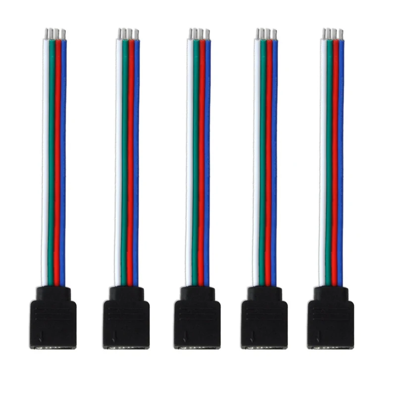 5pcs 4 pin led cable Male female connector Adapter wire For 5050 3528 SMD  RGB led strip light RGB LED Controller - AliExpress