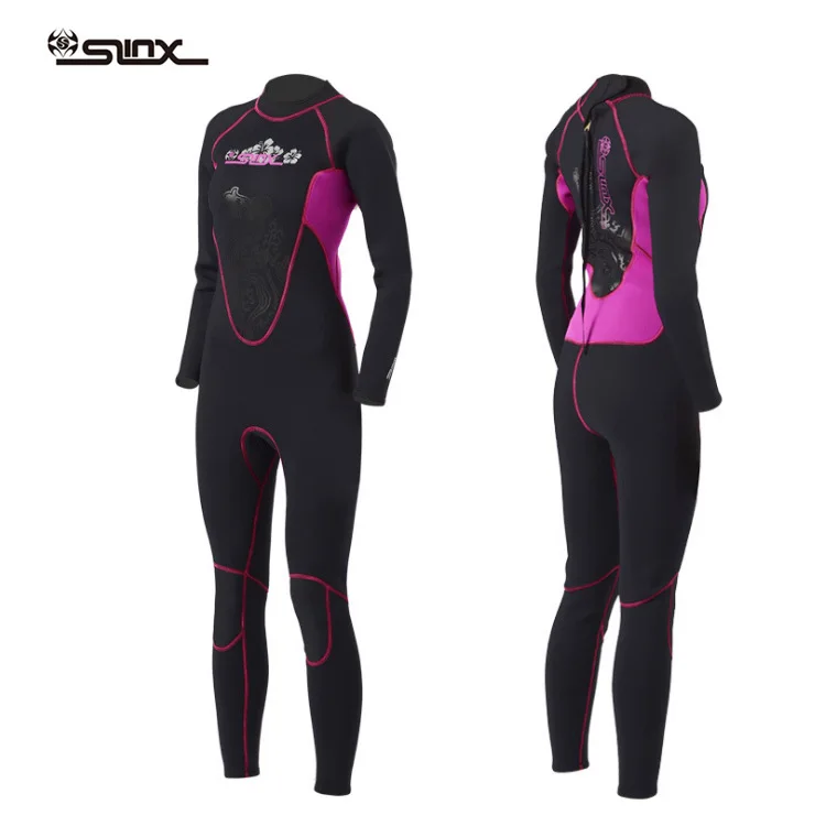 3 мм неопреновый гидрокостюм Женский плавательный костюм для дайвинга Розовый Черный Размер XS S M L XL костюмы для серфинга дайвинга Snorkelling Lady