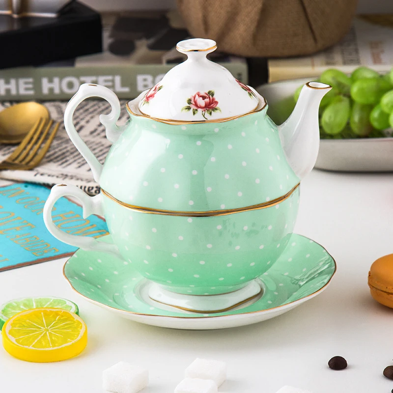 

Wourmth 550ml British Teapot Bone china Single Cup Afternoon teapot set 1 Teapot 1 Teacup Creative High-quality Porcelain Gift