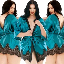 Женское длинное кимоно, женское атласное шелковое Ночное платье, женская одежда