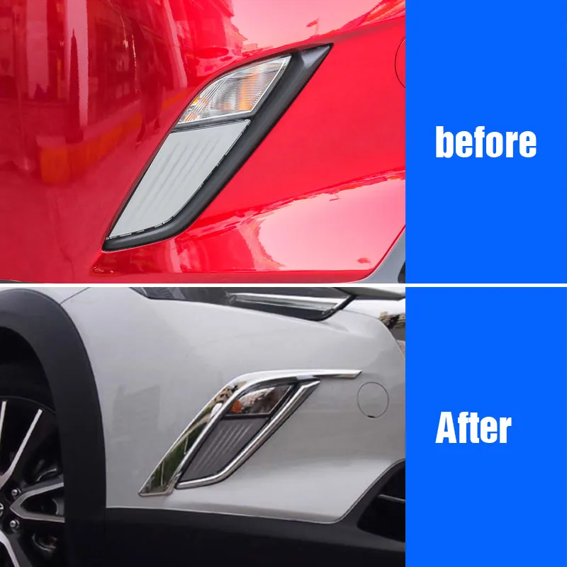 Vtear для Mazda CX 3 CX3 2019 2020 передние противотуманные фары рамка бровей отделка ABS хром