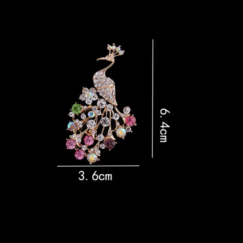 LNRRABC Мода для женщин и девочек Павлин Стразы Кристалл животное брошь булавки для свадьбы ювелирные изделия Рождественский подарок alfileres de boda