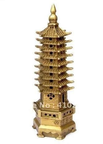 

9-Tier Pagoda Religion Tower Chinese Bronze Statue Decoration W 0150 discount 30%