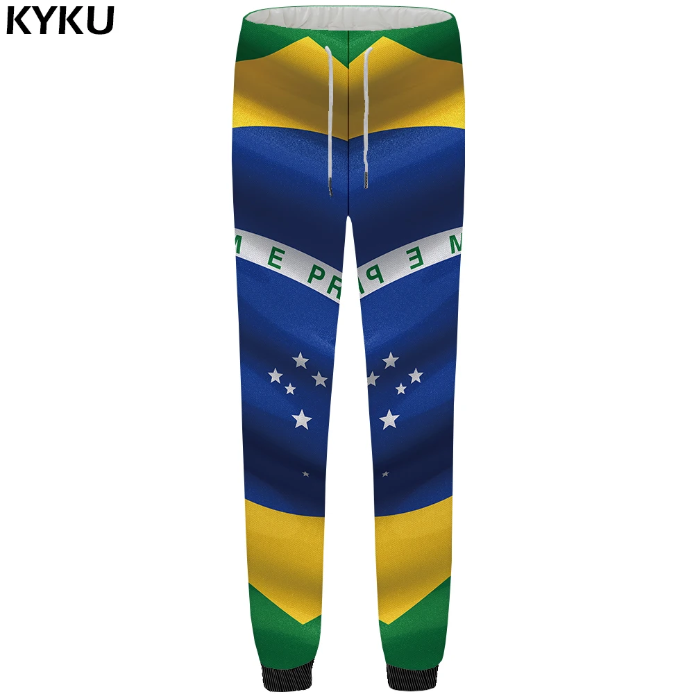 KYKU Brand Brazil Pants Men Flag 3d Print Trousers Beautiful Britches