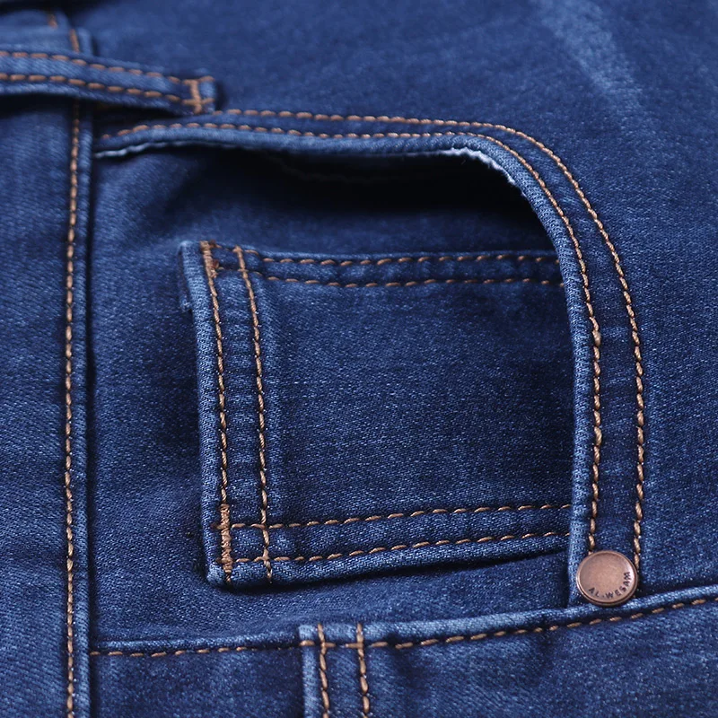 Теплые флисовые джинсы для мужчин s зима высокое качество известный бренд бархатные джинсовые брюки Флокирование теплые мягкие мужские брюки 40 42 44 большой размер